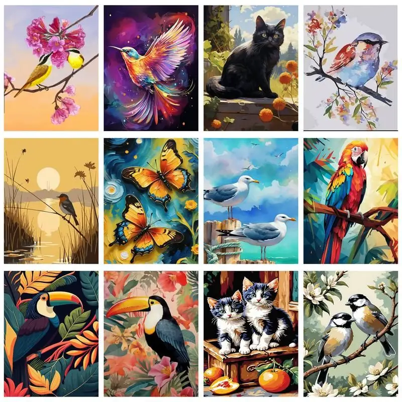 

CHENISTORY Paint By Numbers For Adults Animals Picture Canvas Drawing Oil Painting By Number Hand Painted Art Home Decor