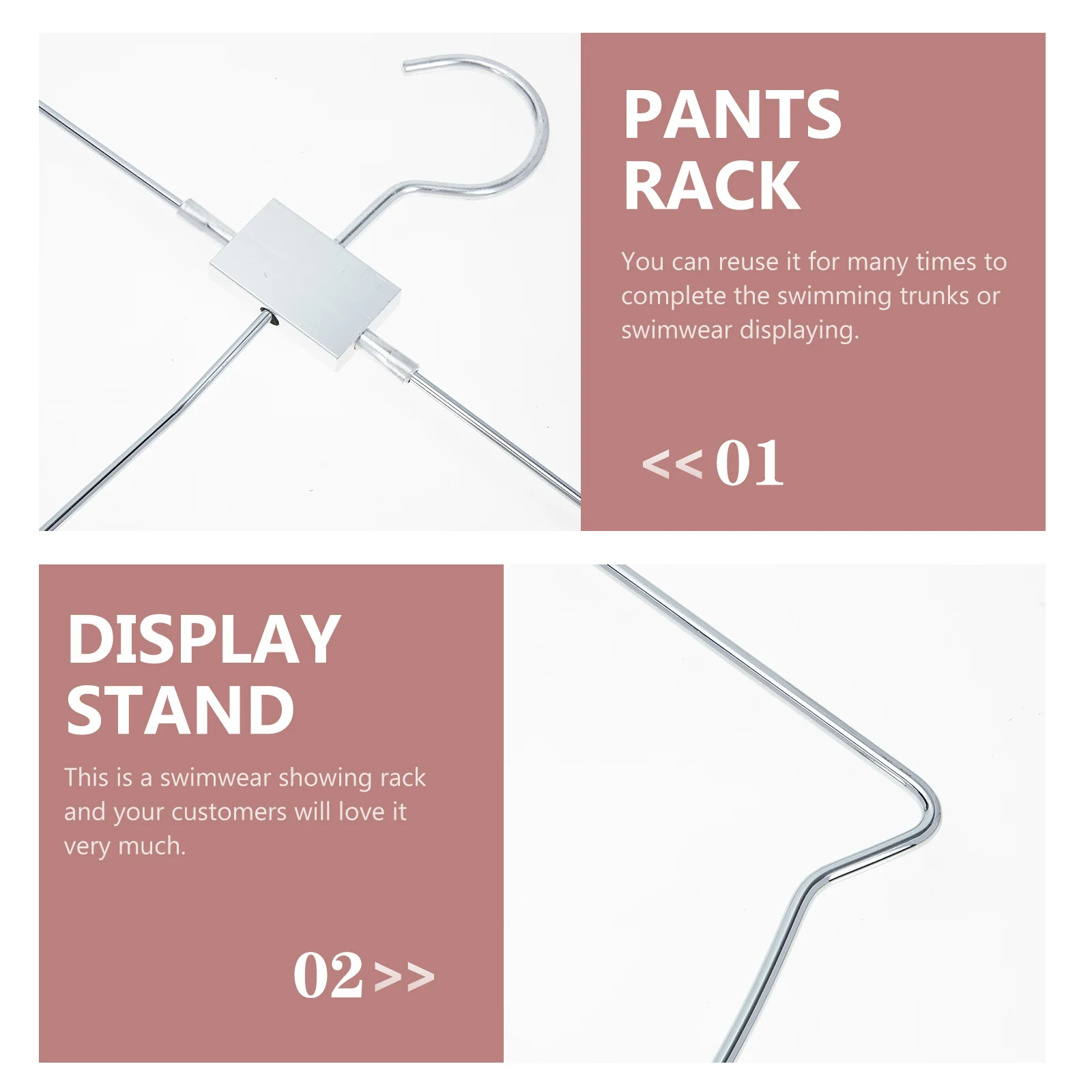 

Swimming Trunks Hanger Stainless Steel Wire Swimwear Display Shelf Multi-Functional Adult Swimwear Display Rack