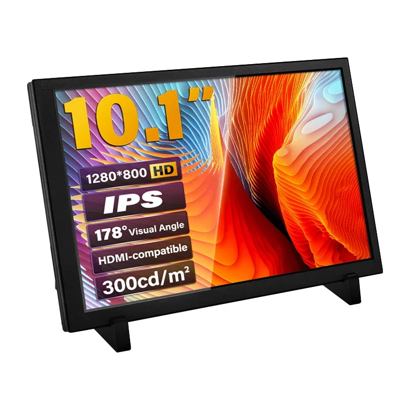 IPS LCD Touch Screen para Computador, Raspberry Pi, Display para Switch, Xbox 360, Compatível com HDMI, Pi 5, 4, 1280x800, 10.1"