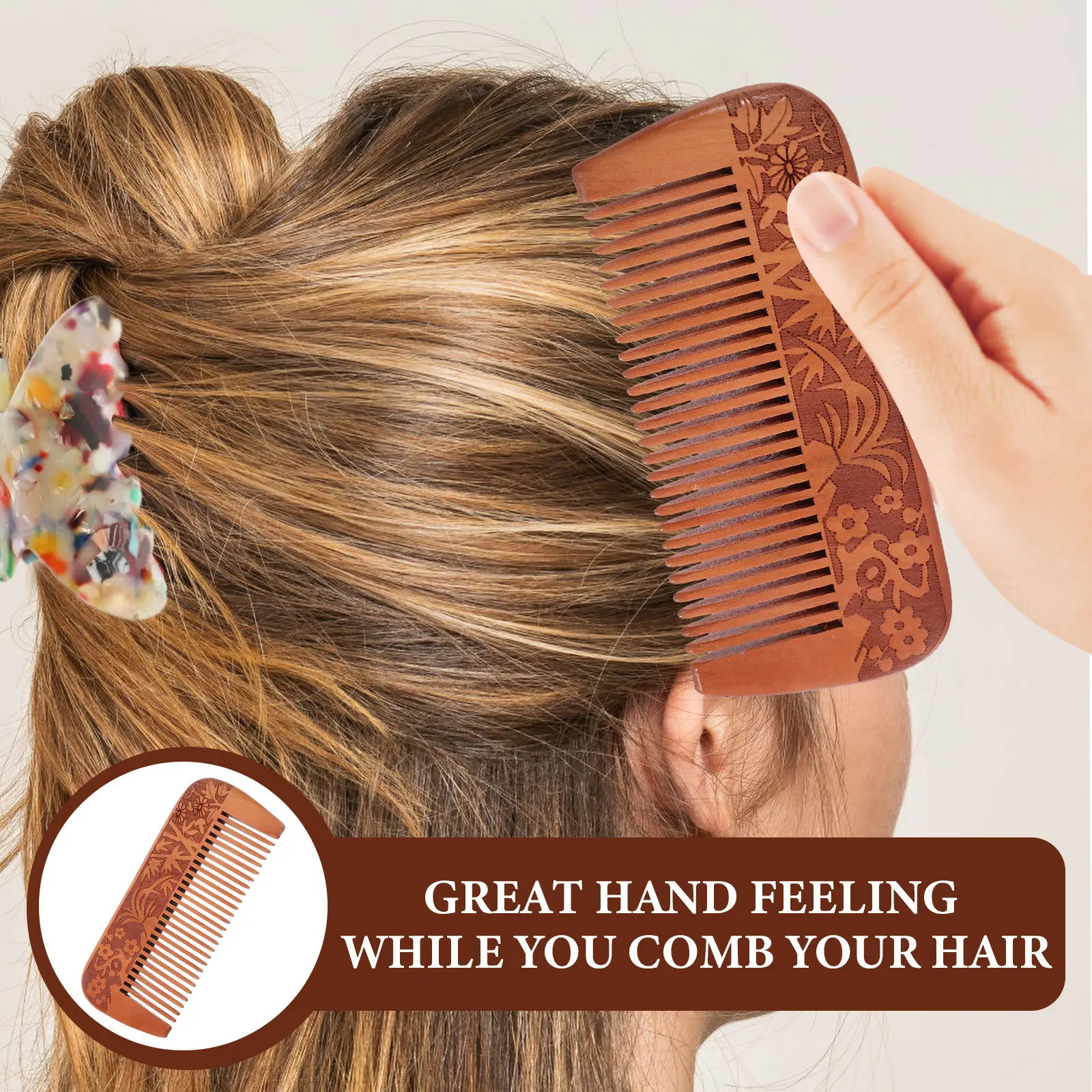 

3Pcs Wooden Comb Anti Static Natural Wood Hair Detangler Comb Scalp Care Massage Hair Styling Tool Wood Combs Combs for Men