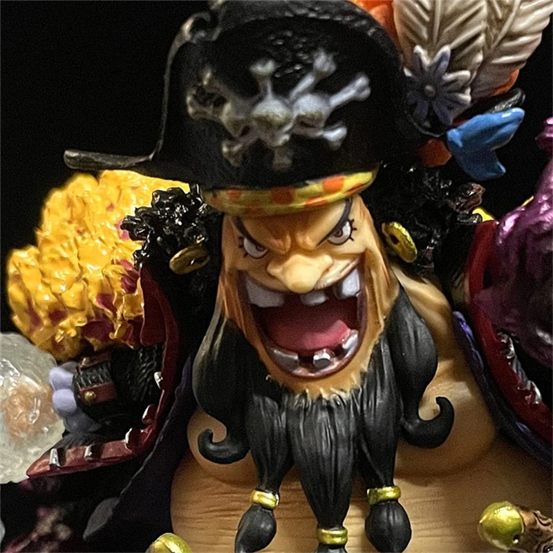 One Piece Anime Marshall D Teach Figure Q Mini Cartoon Figurine PVC Model Collection Statue Decoration Doll Gift Toy for Kids