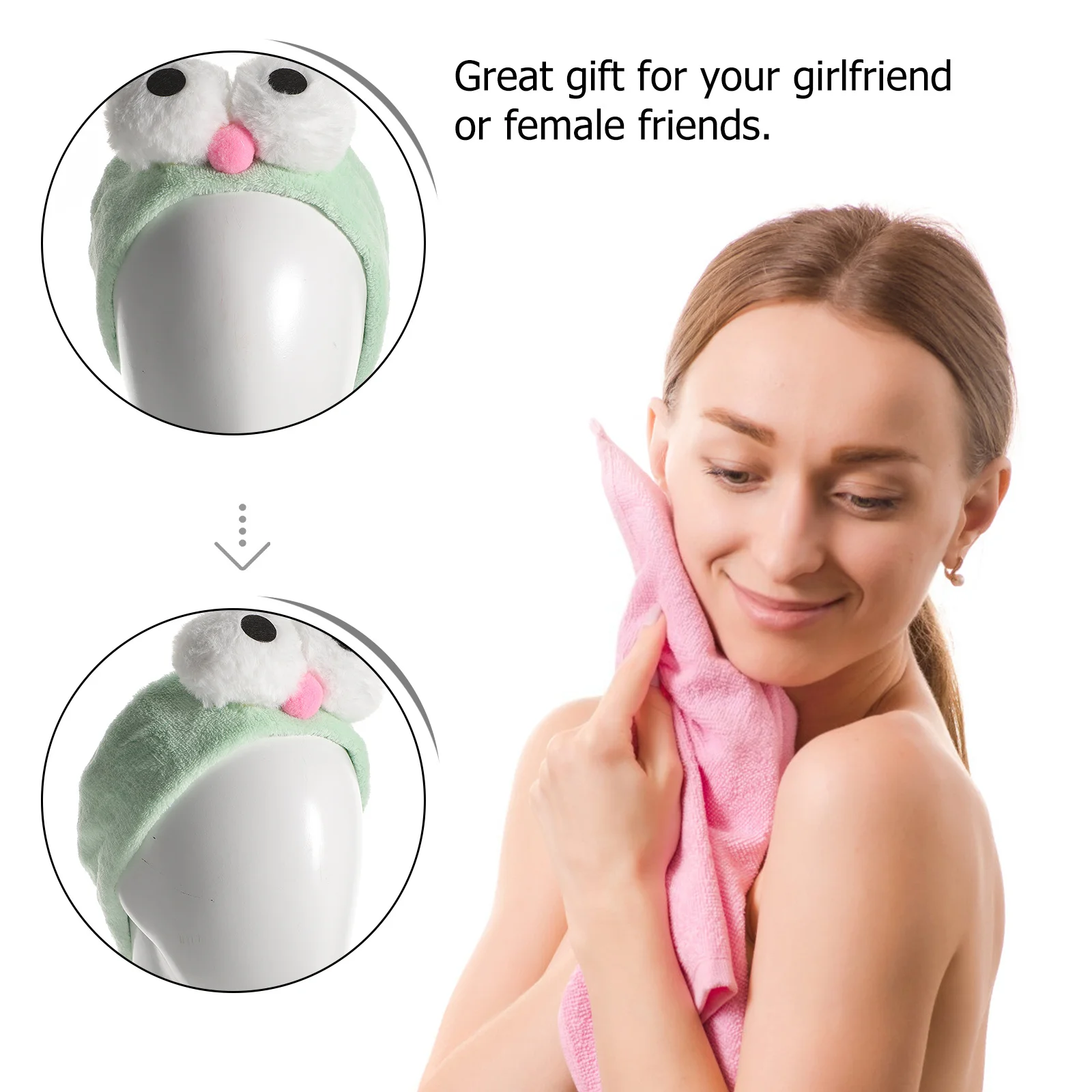 

Adorable Women Headband with Big Eyes Design Adjustable Hairband for Makeup and Skincare Routine Breathable Comfortable Mint