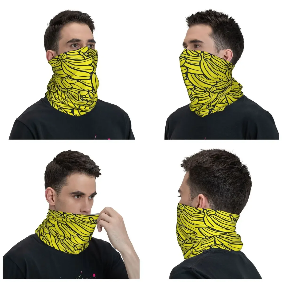 Yellow Banana Bandana Neck Cover Printed Balaclavas Wrap Scarf Multi-use Cycling Fishing for Men Women Adult Washable