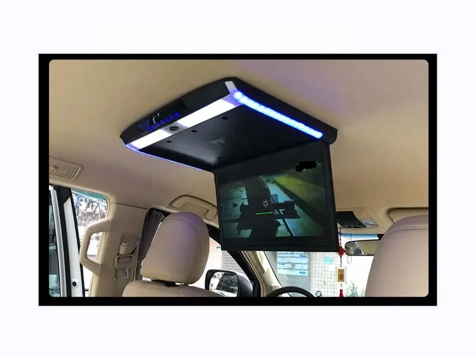 لعام 2023 سعر الجملة مخصص 19 بوصة LED شاشة الكريستال السائل أندرويد سقف رصد الوجه العلوي تلفزيون السيارة