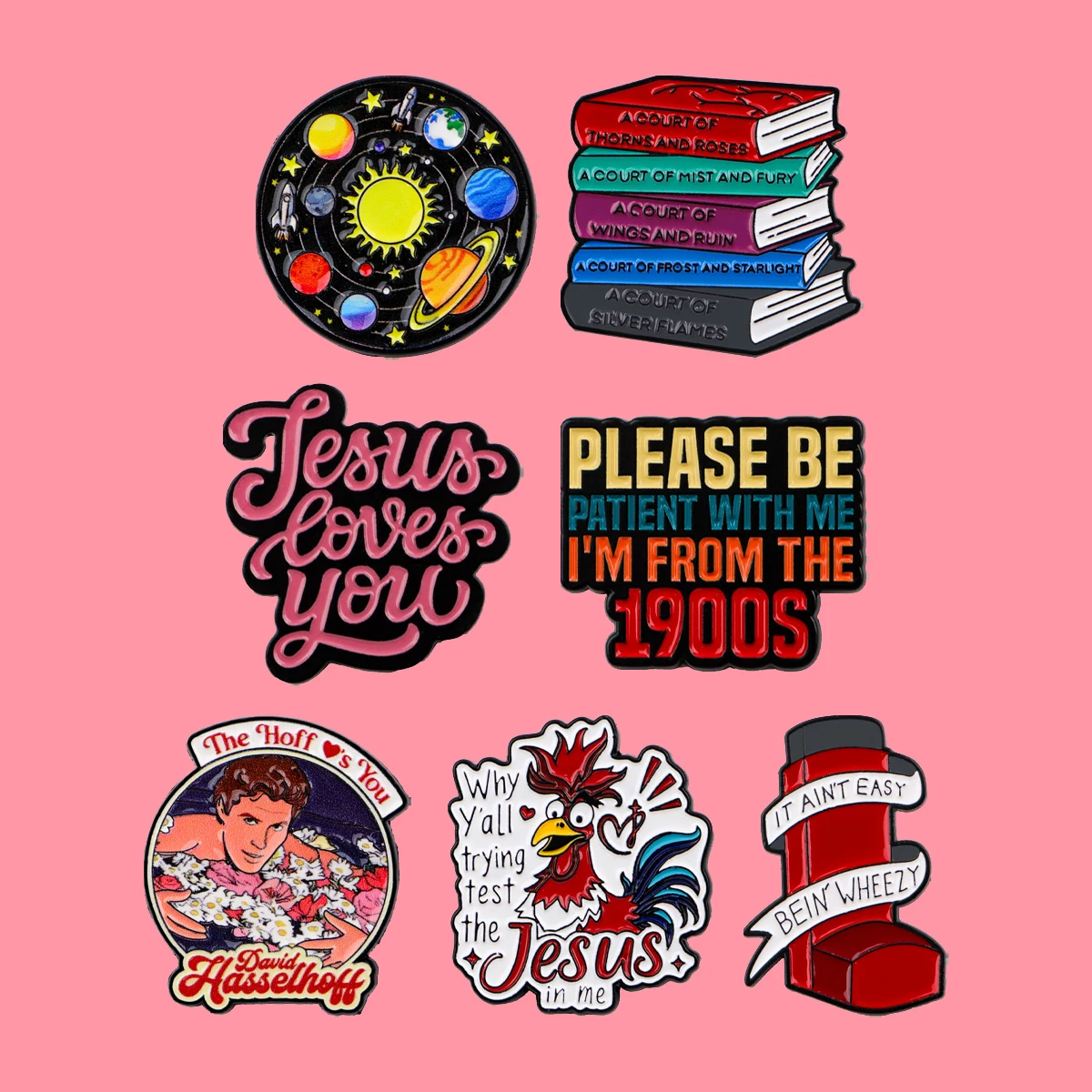 Alfileres esmaltados con citas de dibujos animados divertidos, broche con frase Hoff, Pin para solapa, insignia en mochila, accesorios de ropa, regalos de joyería de moda