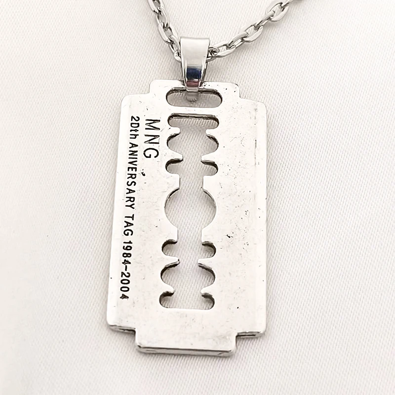 Razor Blade Pendant Necklace for Women Men Vintage Punk Goth Gothic Steampunk Accessories Grunge Rock Jewelry Y2k Aesthetic image 4