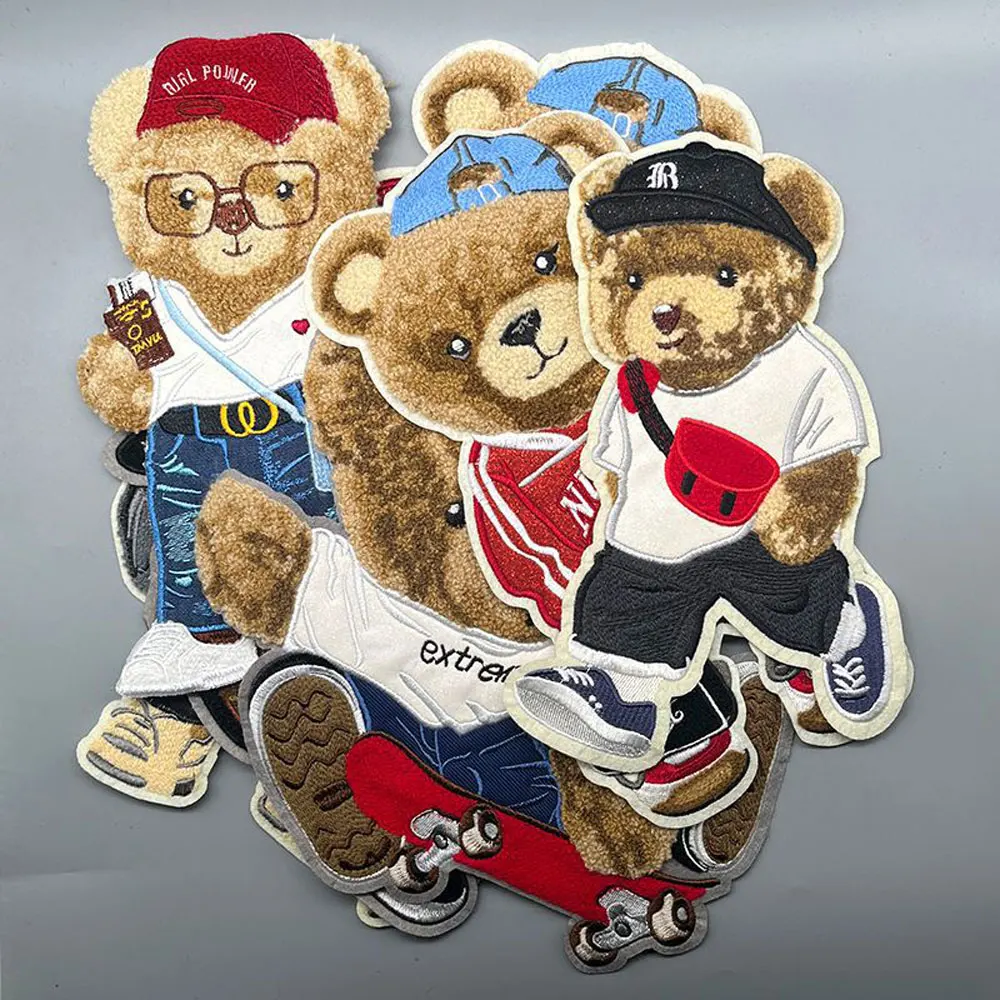 1PCFunny الدب الشنيل بقع خياطة على بقع Diy بها بنفسك إصلاح ل الجينز القبعات أكياس الملابس زين للملابس الظهر لا الغراء #1