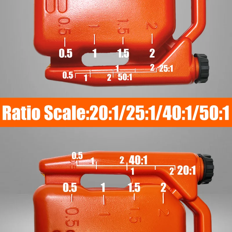 VARIEA-2.0L Doppelport-Zwei-Takt-Kraftstoffmischflasche, Motor-Mischbehälter, Kraftstoffverhältnisse 20:1/25:1/40:1/50:1 – Detail 2
