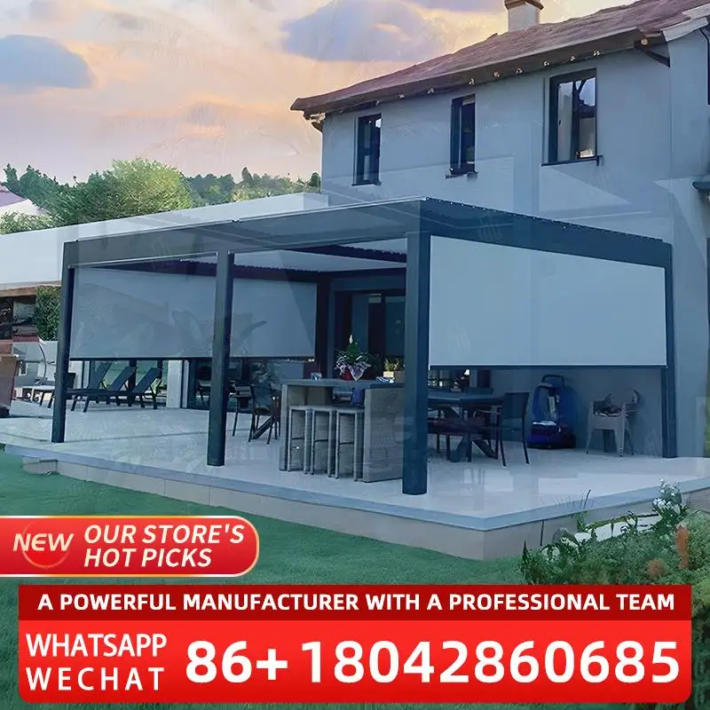 

Motorized Aluminium Louvre Roof Outdoor Bioclimatic Shade for Garden Patio Terrace pergola
