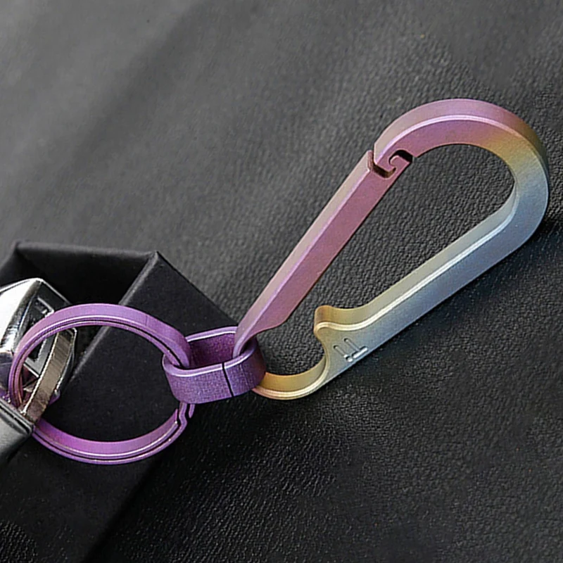 Hfes-超軽量航空チタン紛失防止カラビナ、キーホルダー、クリエイティブギフト、キーリング、26mm