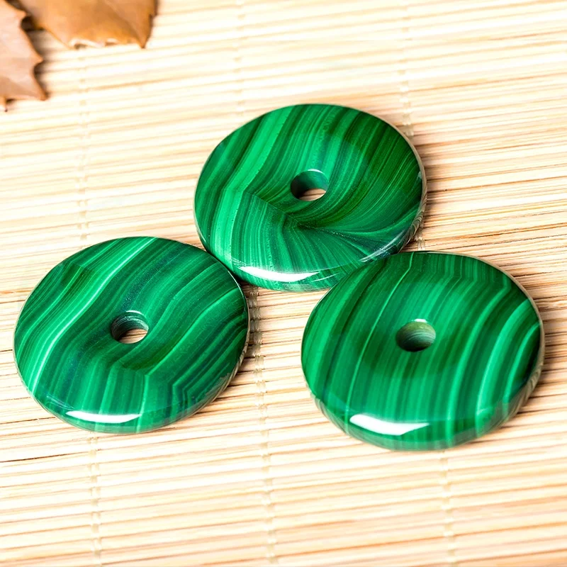 

Natural Green Chrysocolla Malachite Pendant Donut Round Women Men Malachite Gift Fashion Jewelry AAAAAA