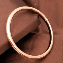 Classic Wide bracelets for women Neutral Style Copper Plated Rose Gold bangles Luxury Smooth Circular Banquet Jewelry