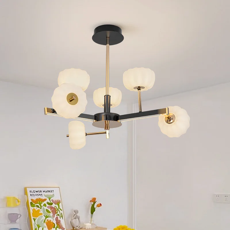 مصباح غرفة المعيشة الفاخر الجديد، ثريا غرفة الطعام في الغلاف الجوي، غطاء اليقطين الإبداعي