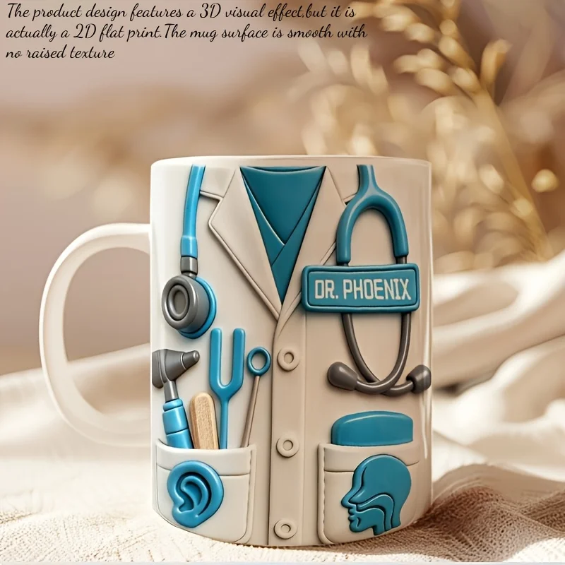 Personalized Doctor Mug Custom Medical Cup Gift Doctor Nurse Medical Student 2D Print Coffee Cup Microwave Safe Desk Accessory