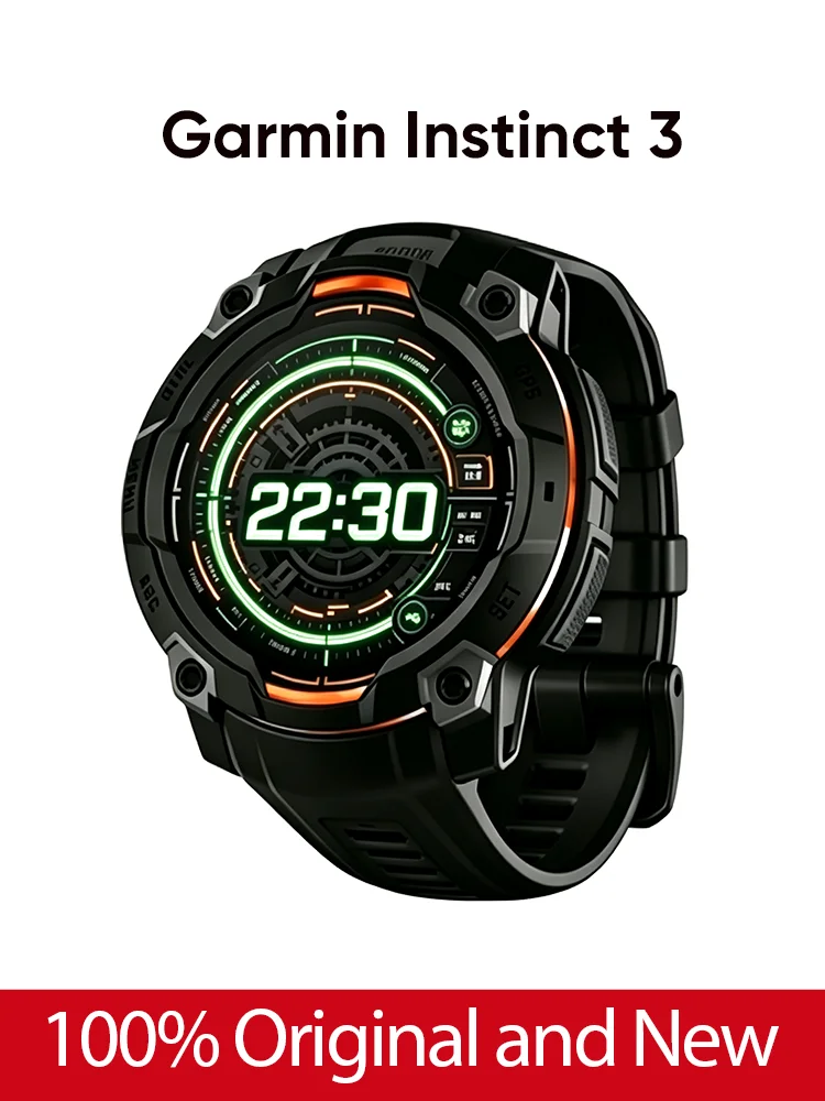 Garmin Instinct 3 Solar Smartwatch mit GPS, 45mm Display, integrierten Sport-Apps, Gesundheitsüberwachung, bis zu 28 Tage Akkulaufzeit