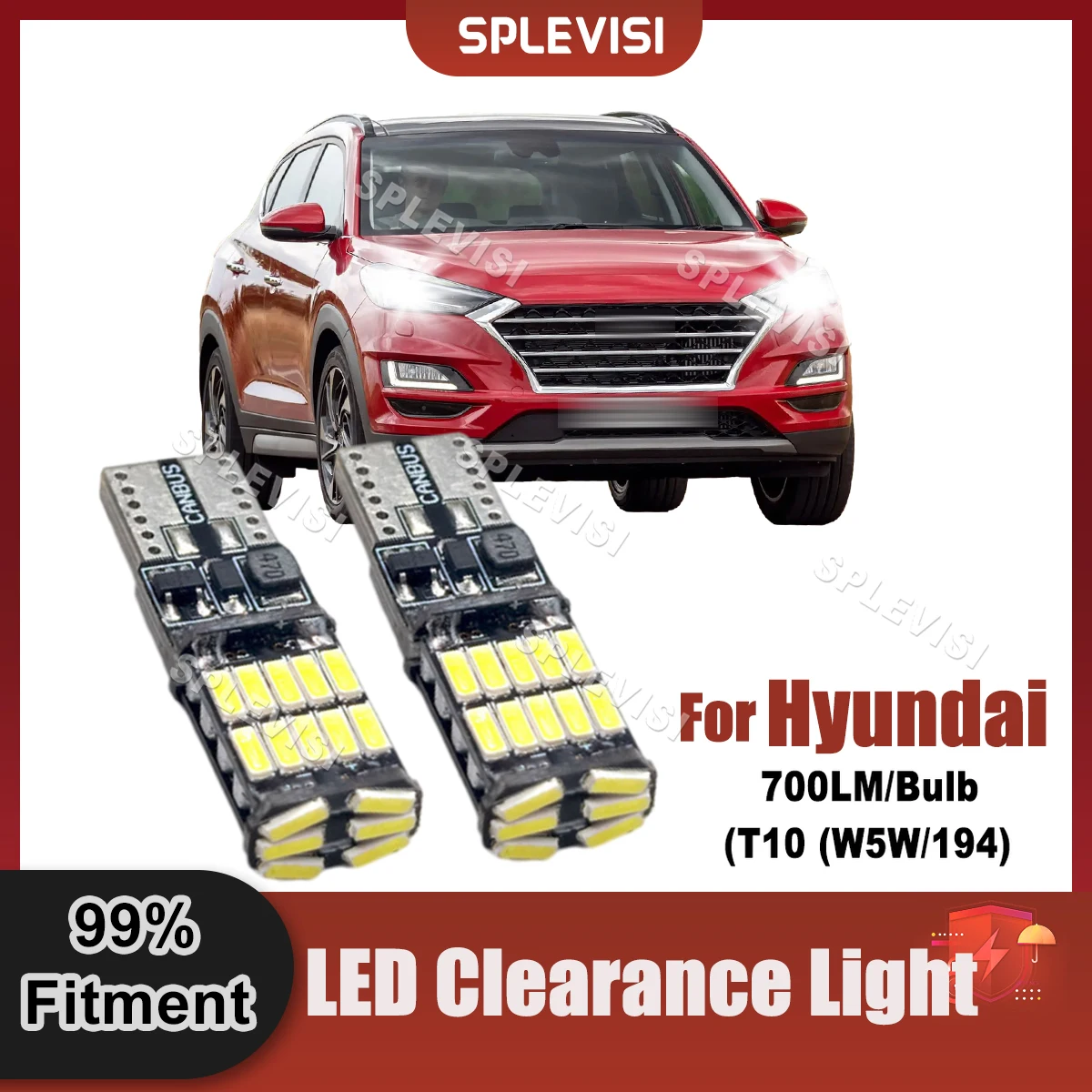 SPLEVISI T10 W5W LED Clearance Lamp Light Bulb Upgrade Canbus For Hyundai Tucson Terracan Trajet Genesis Getz Grandeur Matrix