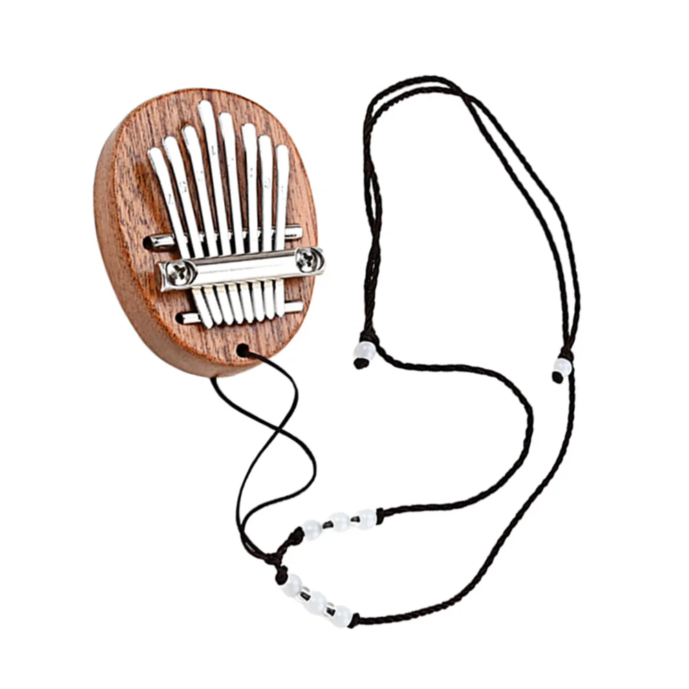 

Miniature Kalimba 8-Key Kids Lanyard Thumb Piano Portable Finger Metal Child Musical Instruments Wooden Beginner Kalimba Small