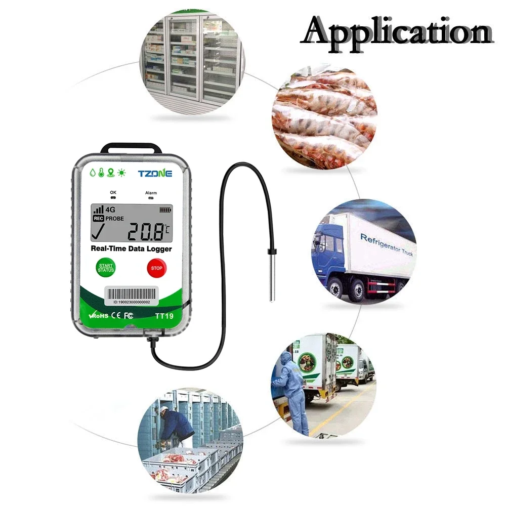 Tzone tt19ex temperatur überwachungs system multifunktion aler digitaler lcd feuchtigkeit temperatur datenlogger