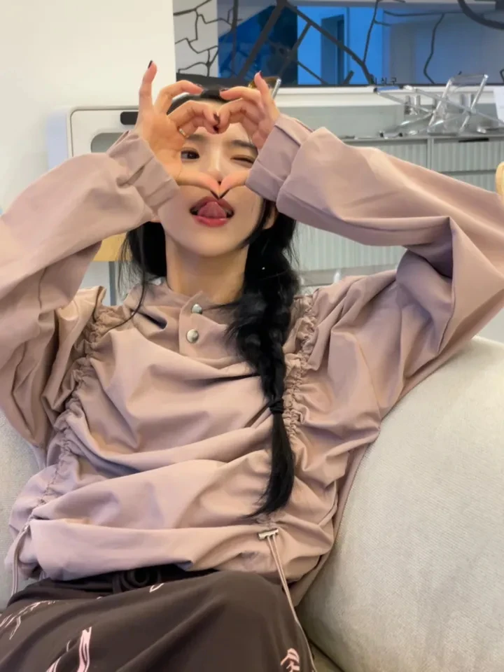 

Новая зимняя женская толстовка свободного кроя с капюшоном на шнурке, ветрозащитная, функциональная, однотонная, для спорта