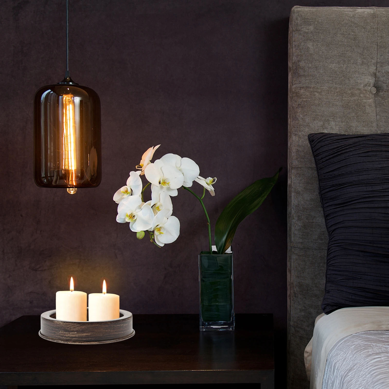 

Vintage Style Holder Metal Decorative Candleplate For Home Wedding Banquet Scented Tray Heat Resistant Retro Tray