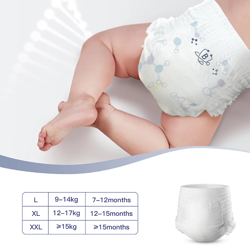 Bc Babycare 9-17KG 1 szt. Pieluszka jednorazowa/spodnie 0-5KG oddychające, bardzo miękkie suche pieluchy chłonne NB/L/XL