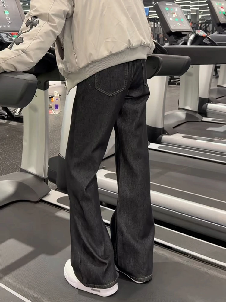 

Bla Original Denim Flared Jeans Men's Spring Autumn Casual Wear High Waist Low Riding Bootcut Straight Leg Trousers