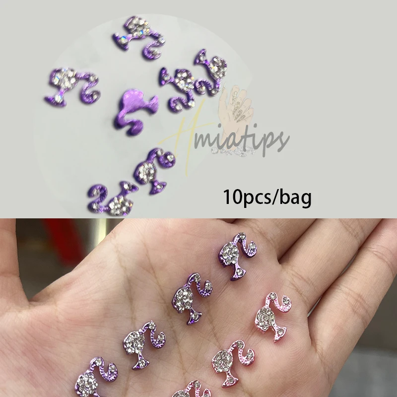 3D Beauty Girls Head Nail Charms Cool Girls Zircon Crystal Rhinestones Glitter Nail Art Jewelry DIY Manicure Decors