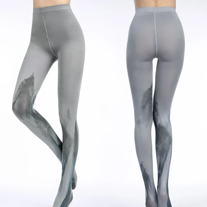Women Fashion Pattern Pantyhose Tattoo Printing Fancy Stocking  Japanese Harajuku Cute Lolita Tights Bottoming Pantyhose
