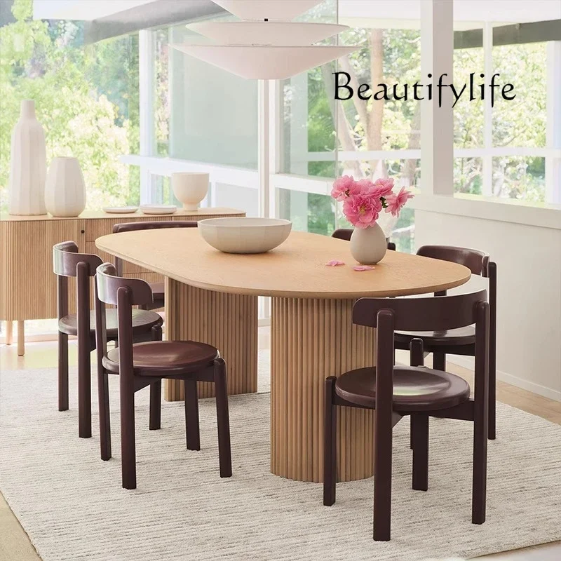 

Обеденный стол ваби ветер бытовой стол овальный несколько человек сбор современный простой обеденный стол гостиная