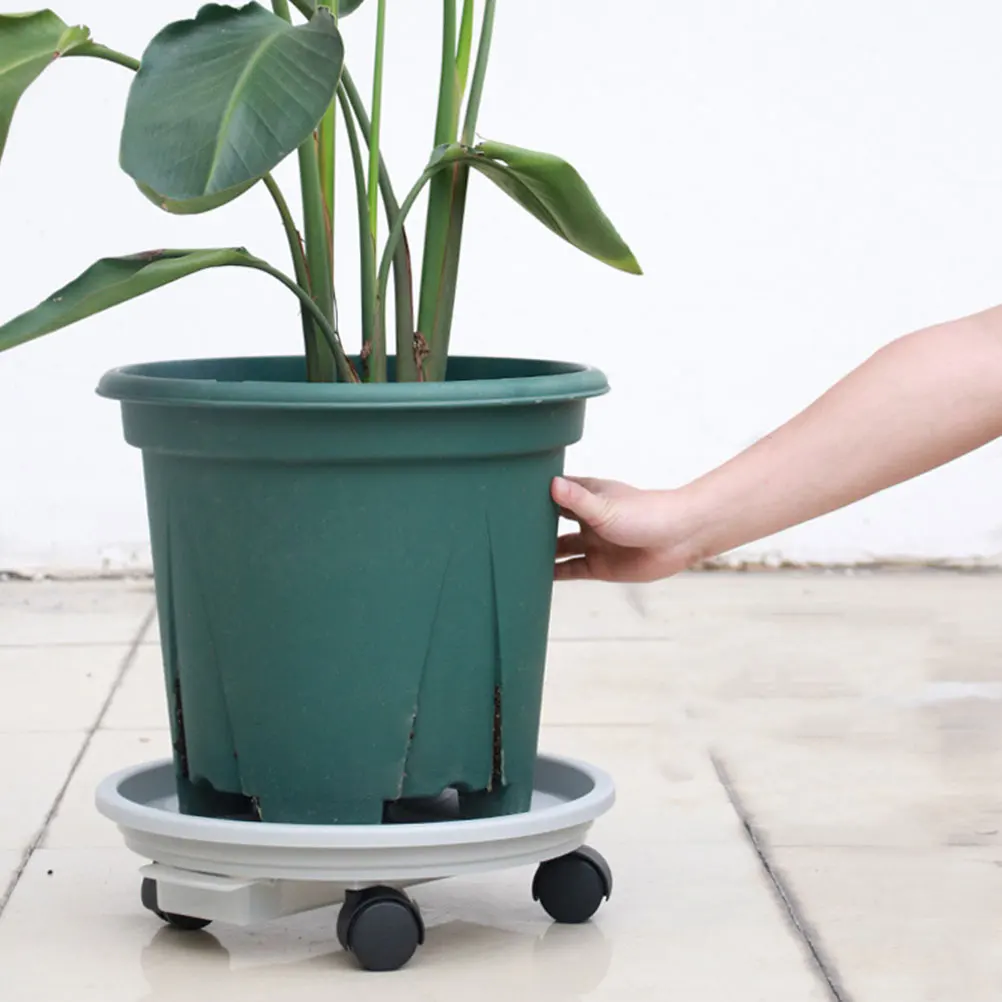 

1pc Heavy Duty Plastic Flowerpot Trays With Universal Wheels Storage Drawers Durable Plant Pot Base Round Potted Stand Garden