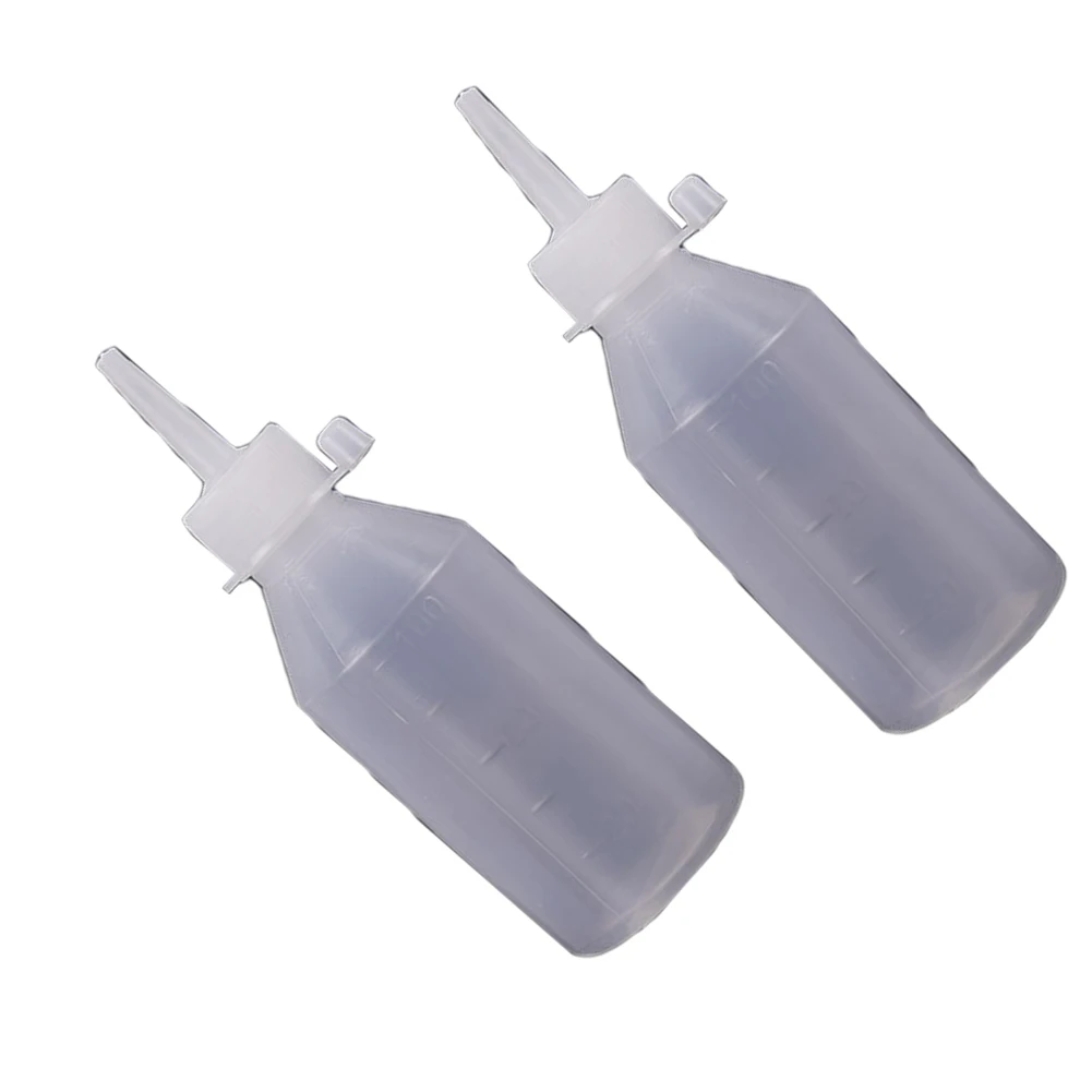 Dispensing Bottle Set 2PCS 100ml for Flux Paste Applications with Polyethylene Construction Precision Tip and Volume Calibration