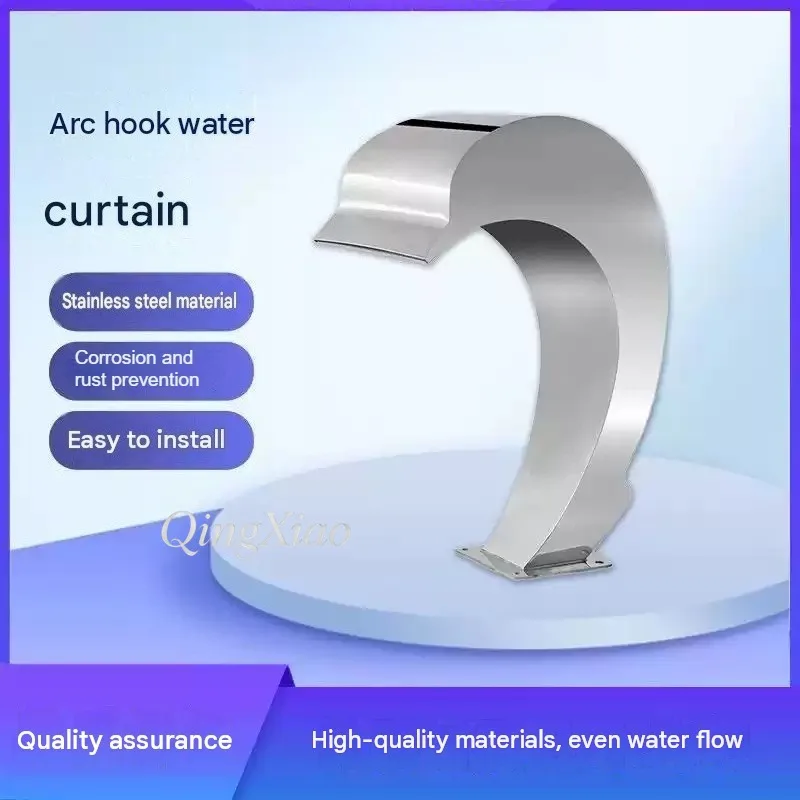 Stainless Steel Curved Water Spout Nozzle for SPA Pool Massage Water Curtain Pond Backyard Commercial Landscape Feature