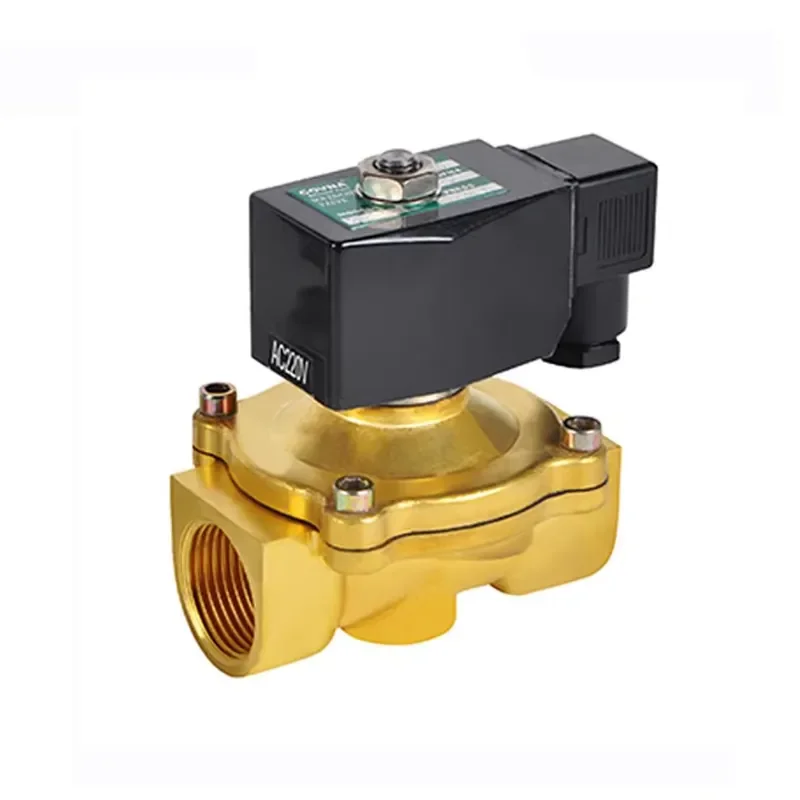 

COVNA Water Solenoid Valve DN40 1.5 Inch 2 Way 24VDC Normally Closed Brass Low Pressure Air Solenoid Valve