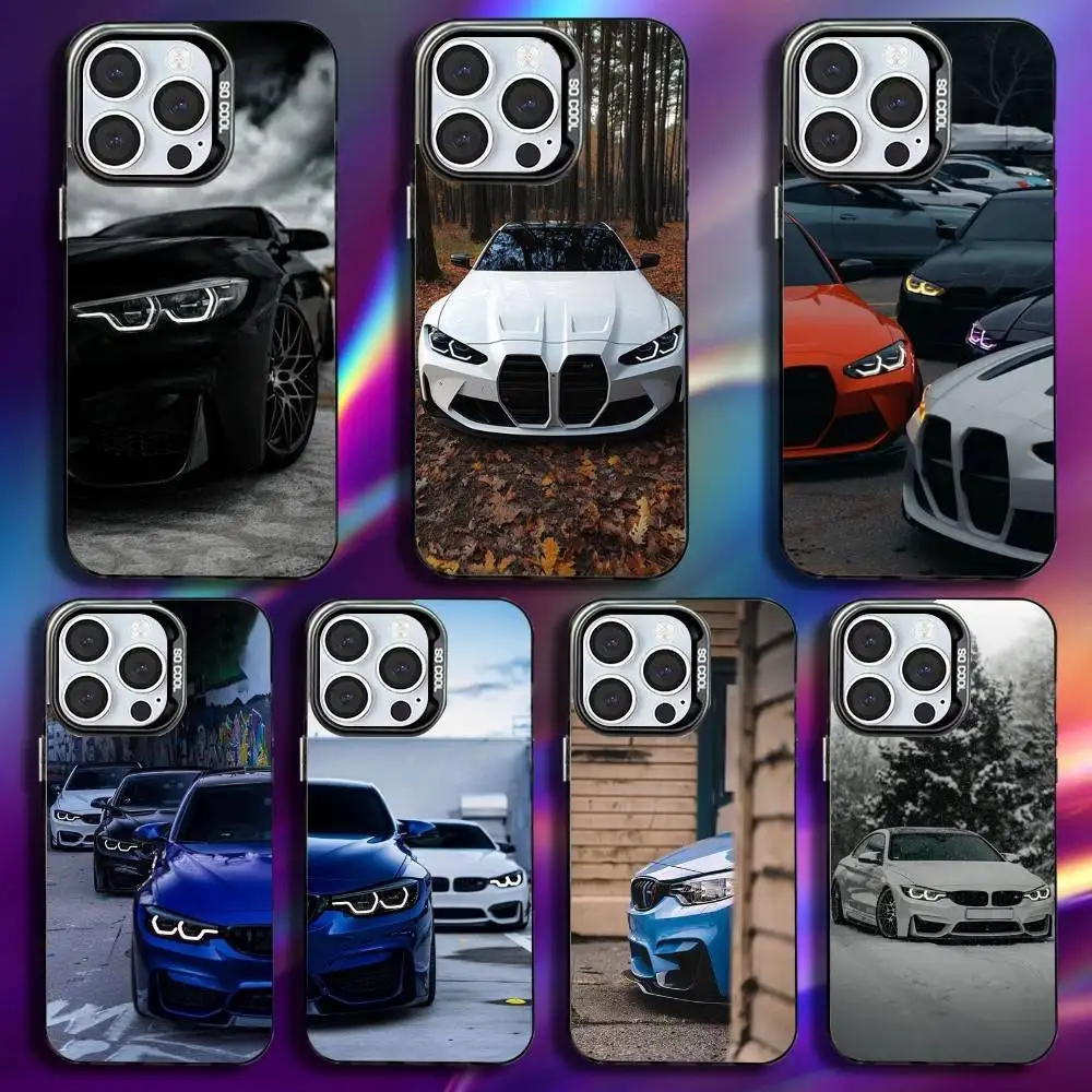 Schwarz Weiß für B-BMW Handyhülle für iPhone 16,15,14,13,12,11,Pro,Max,Plus,Mini,XS,SE Anti-Fall Schwarz Matt Hard Bumper