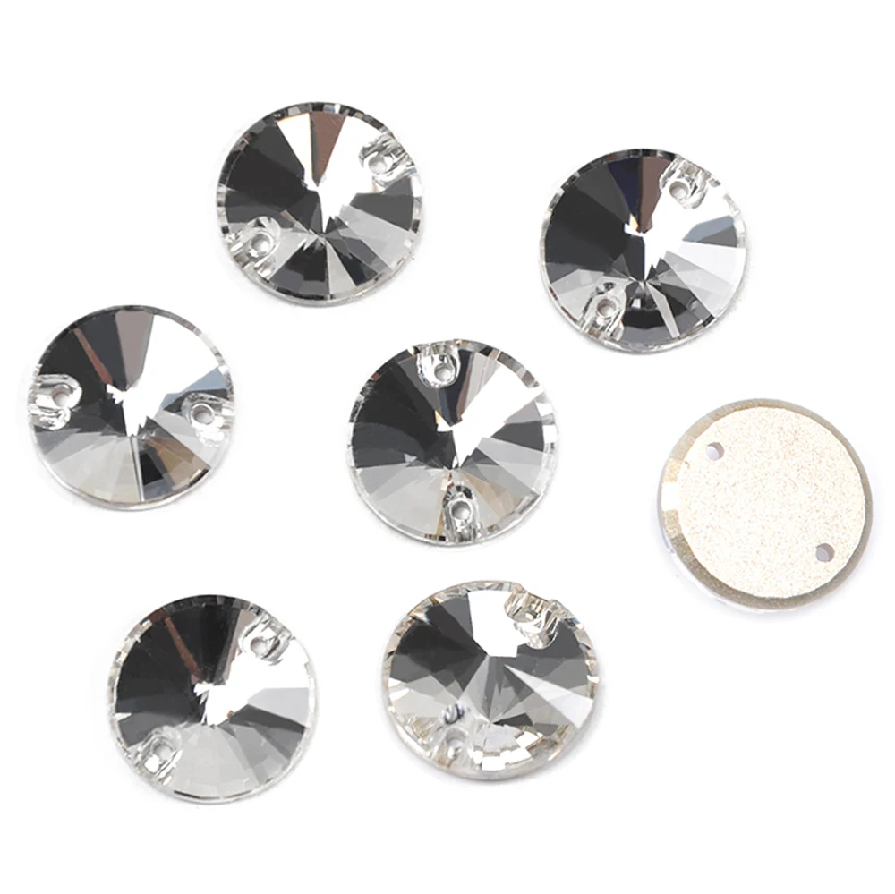 Hochwertige Flatback-Strasssteine Rivoli AB-Beschichtung zum Aufnähen aus Glas-Kristall für Handarbeiten, Kleidungsstücke, Sportanzüge und Kleiderdekoration. – Detail 8