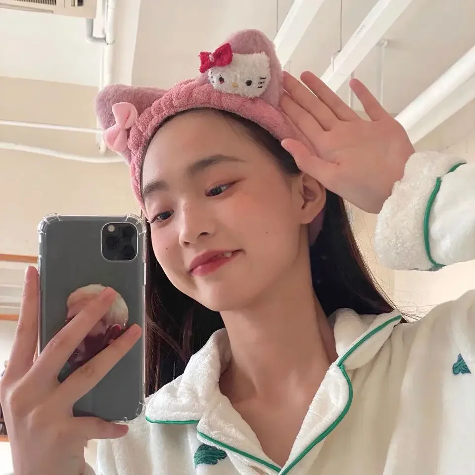 

Обруч для волос «Hello Kitty» My Melody, периферийные устройства в стиле аниме, эластичная эластичная модная повязка на голову с героями мультфильмов, аксессуары для волос, универсальные