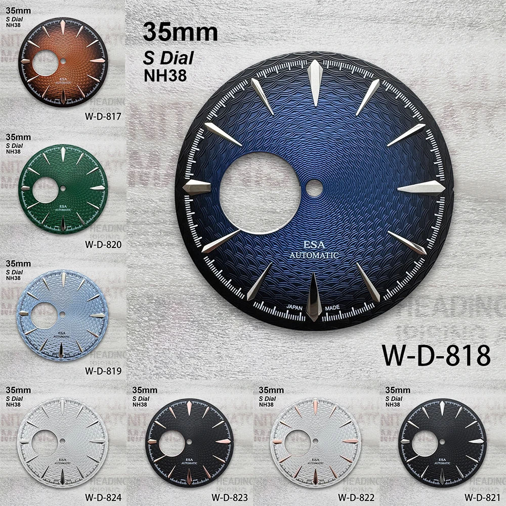 35mm Cocktail Hollow Out S Dial Fit NH38/NH35/NH36 Automatic Movement High-Quality Weave Dial Watch Modification Accessories