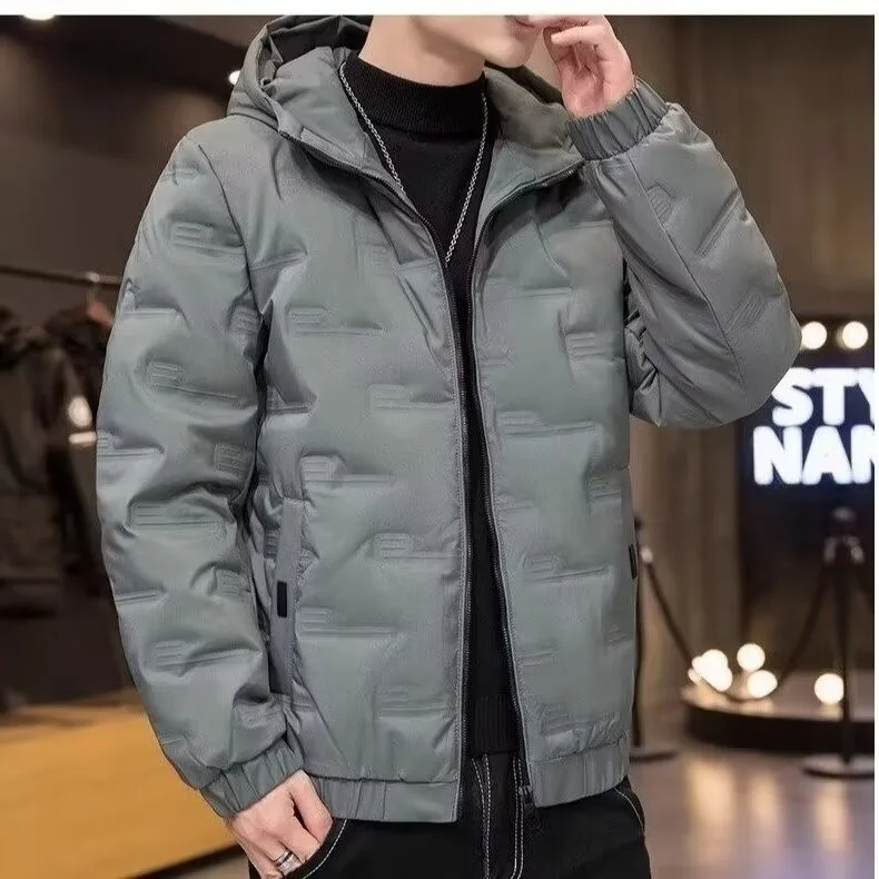 

Retro Japanese Sle Men's Slim Fit Casual Hooded Cotton Jaet Thiened ort Faion Brand Winter Outerwear