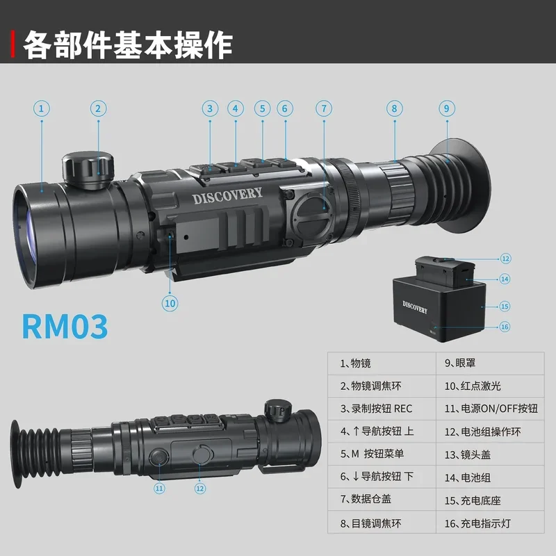 Aiming Rm03-35 Adjustable Infrared Thermal Imaging Monocular Telescope Discoverer