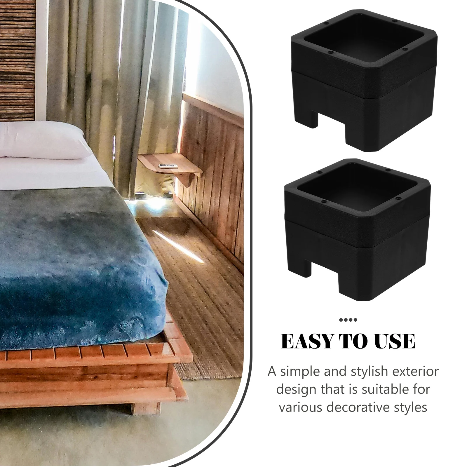 4 Pcs Bed Mat Risers for Table Legs Lift Caster Wheels Raisers Lifts Desk Couch Accessories Dorm Foot Lifter