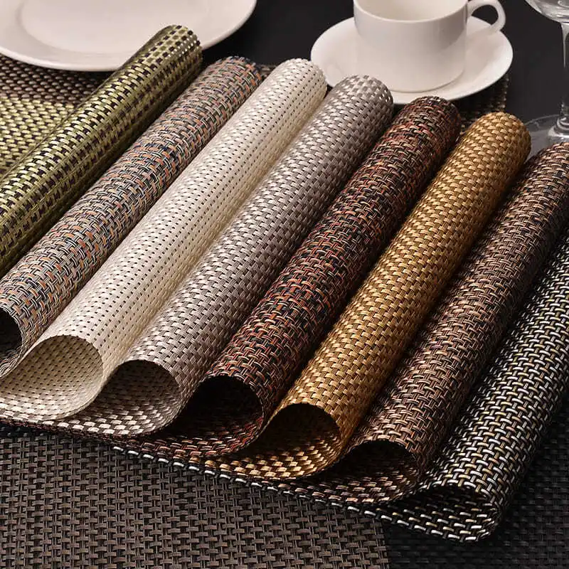 

Non-Slip Placemat Waterproof Printed Dining Table Mat PP Plastic Heat-insulated Tableware Bowl Pads Kitchen Accessories