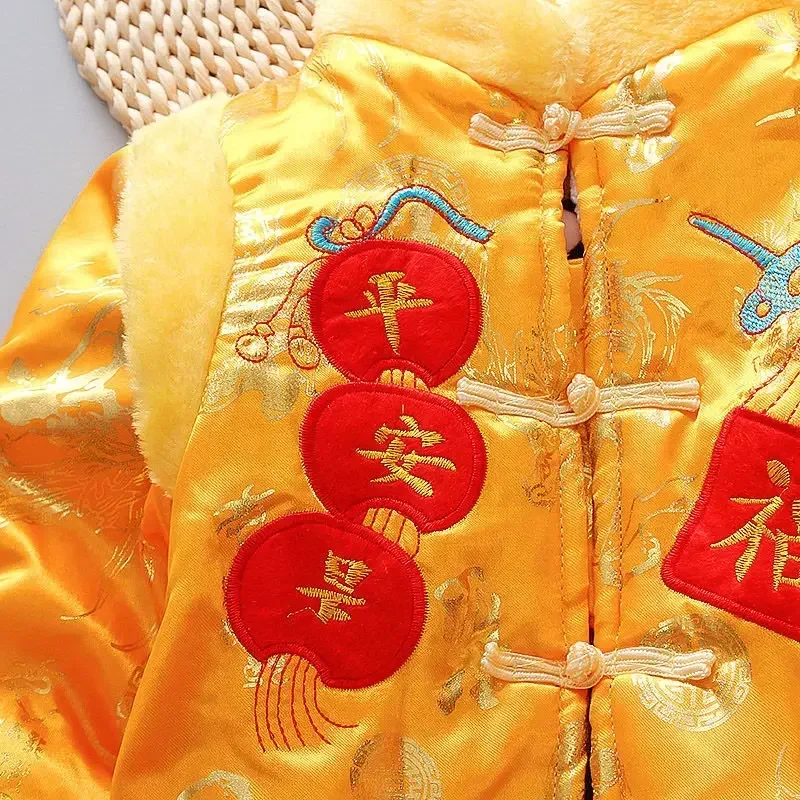 Tang Chinesisches Traditionelles Kostüm Für Neugeborene Baby Jungen Mädchen Stickerei Winter Rot Neujahr Geburtstagsgeschenk Weihnachten Longslee MN8