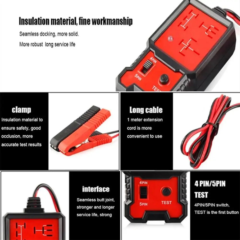 Universal 12v Automotive Relay Tester Automotive Relay Circuit Tester Auto Relay Checker Short Battery Tester Electronic Y3o8