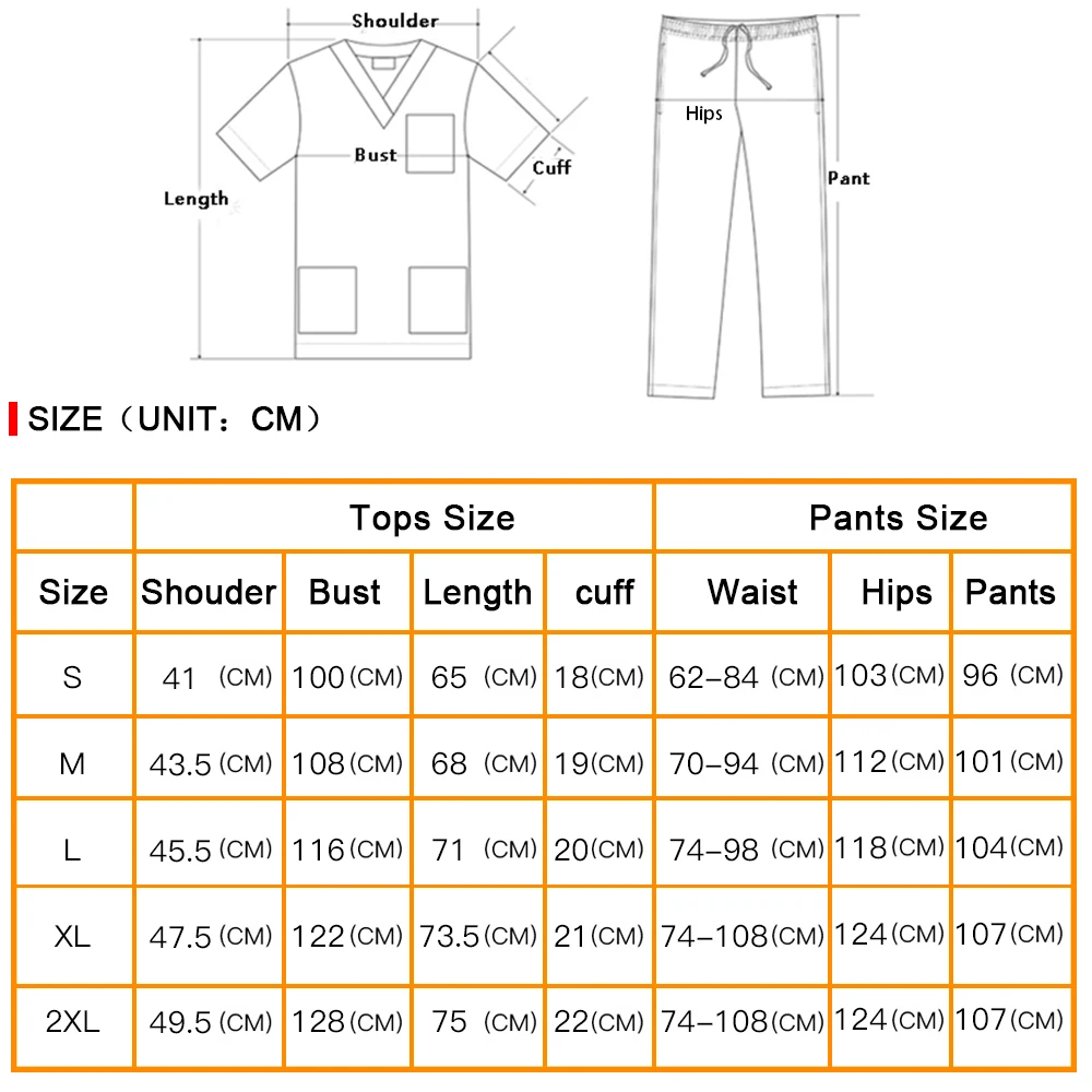 High Quality Spa Uniforms Unisex V-Neck Work clothes Pet grooming institution Scrubs set Medical suits clothes Scrubs Tops Pants