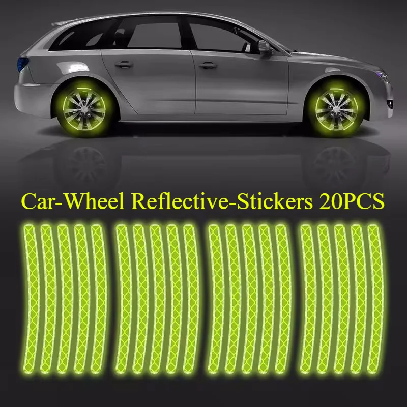 Car-Wheel Reflective-Stickers 20PCS Night Fluorescent Tire Warning-Stickers Paste Creative Personality Decorative Car Stickers