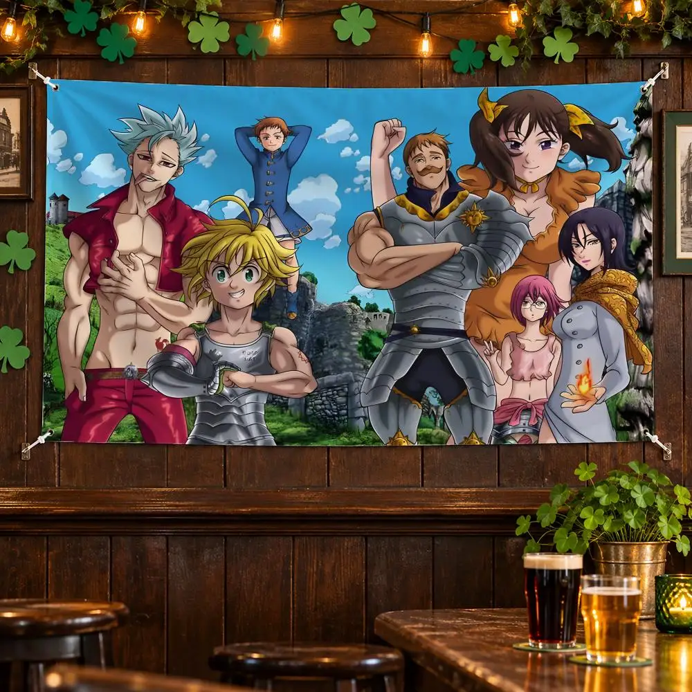 Seven Deadly Sins Flags No Hem Banner Anti Fade Washable Home Wall Decor Multi Sizes