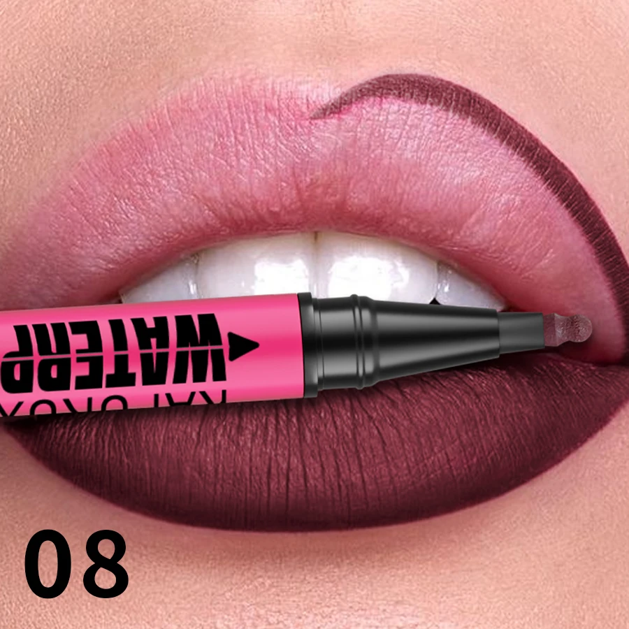 1PC Vloeibare Matte12-Kleur Lipliner Potlood Waterdicht Plumping Vlek Lippenstift Natuurlijke Lip Liner Overzicht Lippen Contour Make-Up