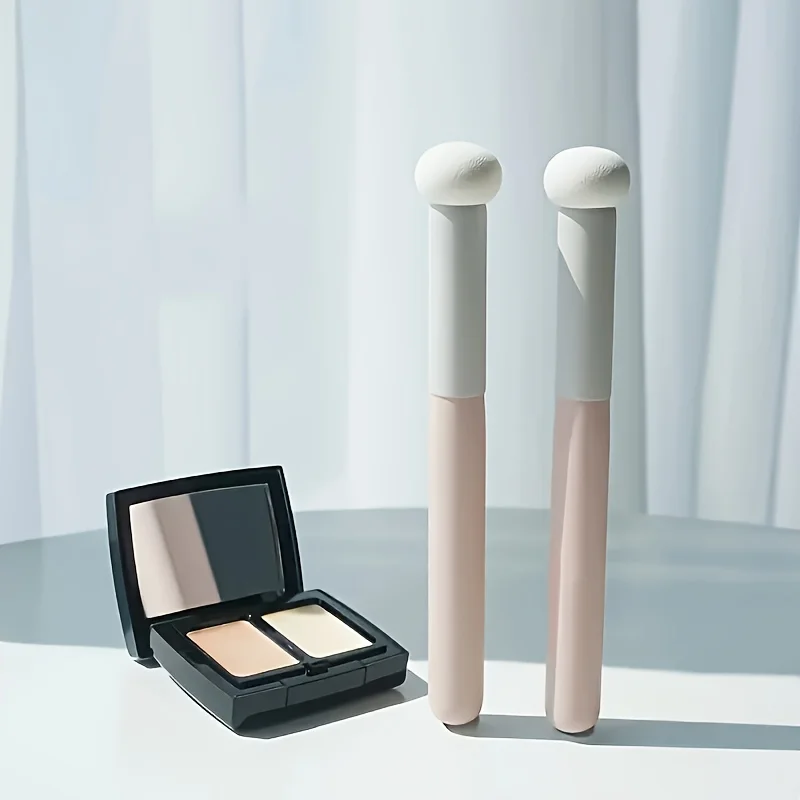 مجموعة إسفنجة مكياج برأس الفطر قطعة واحدة، مناسبة لجميع أنواع البشرة |   خلاط تجميل برأس مستدير ناعم باللونين الوردي والأبيض