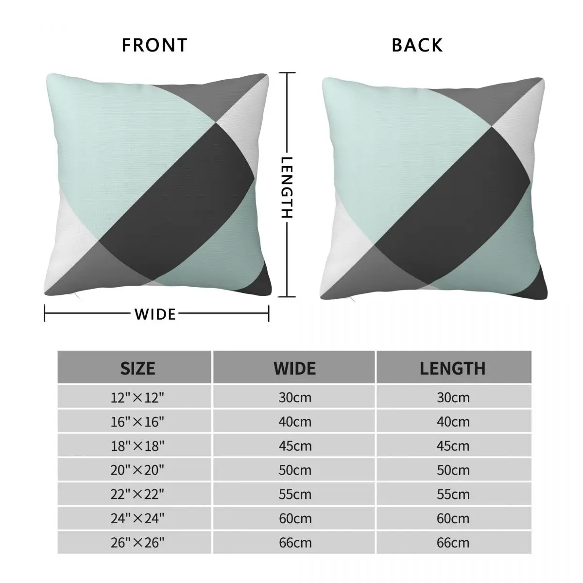 Duck Egg Grey Patchwork Square Pillowcase Polyester Linen Velvet Pattern Zip Decorative Sofa Cushion Case