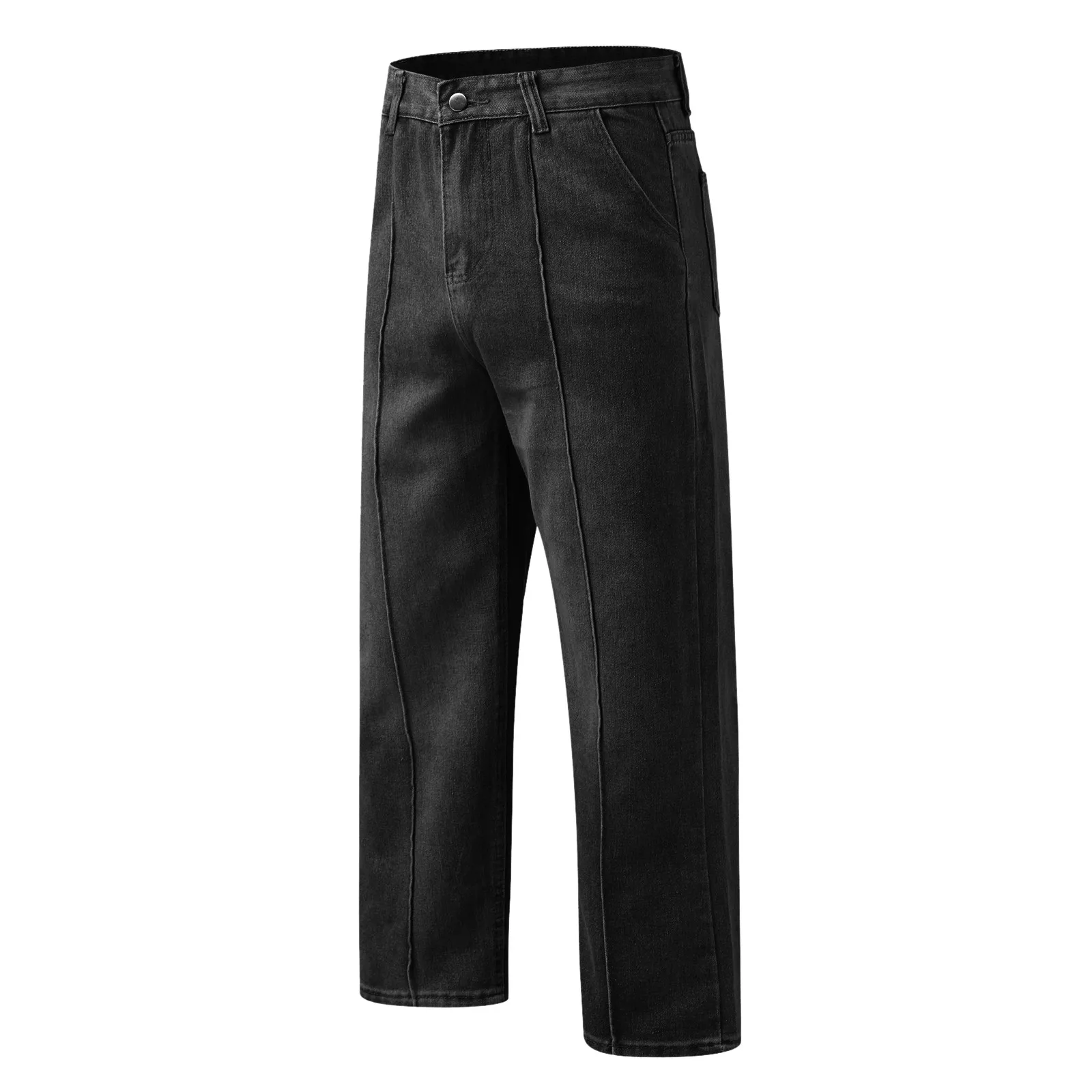 Mens Y2k Jeans Vintage Denim Baggy Straight Trousers Loose Korean Style Streetwear Pants Spring Autumn Oversize Harajuku Bottoms